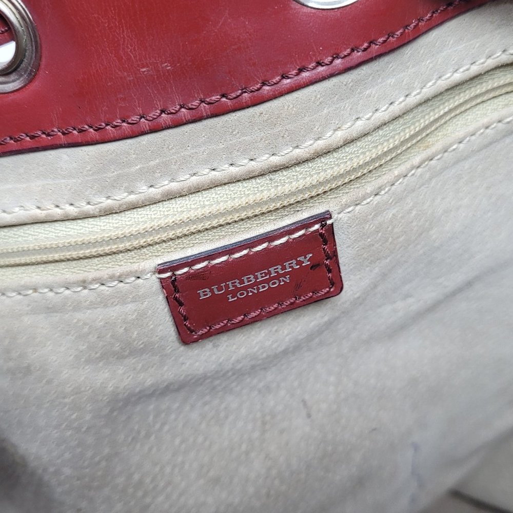 BURBERRY Haymarket Check Drawstring Bucket Shoulder Bag - Picture 10 of 16